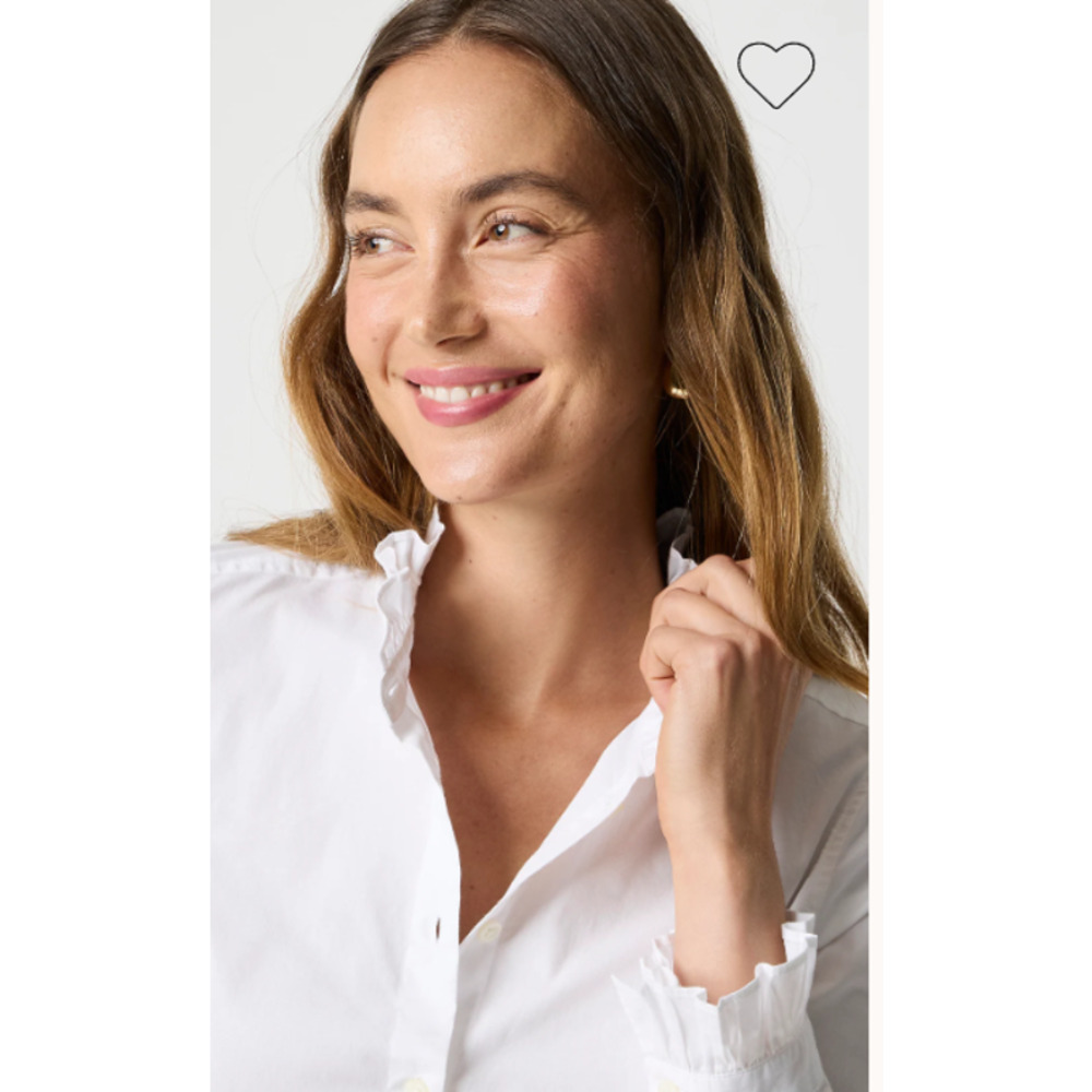 J. Crew White Ruffle Button-up - Picture 2 of 11